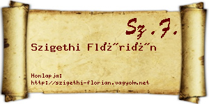 Szigethi Flórián névjegykártya